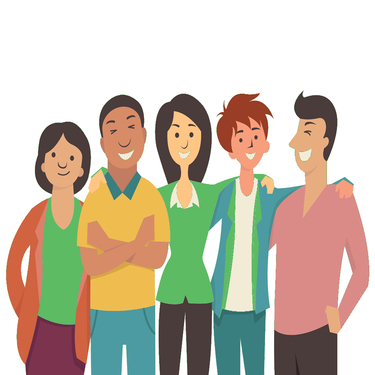 Happy friends smilling